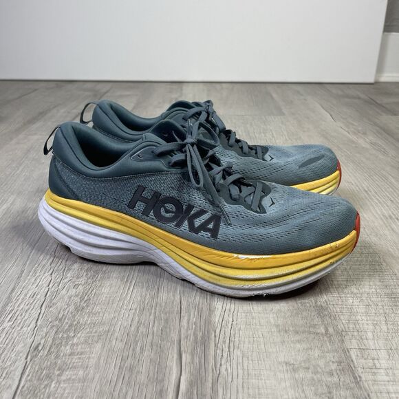 HOKA One One Men's Bondi 8 Goblin Blue/Mountain Spring Athletics Size 12.5D K - Picture 4 of 10